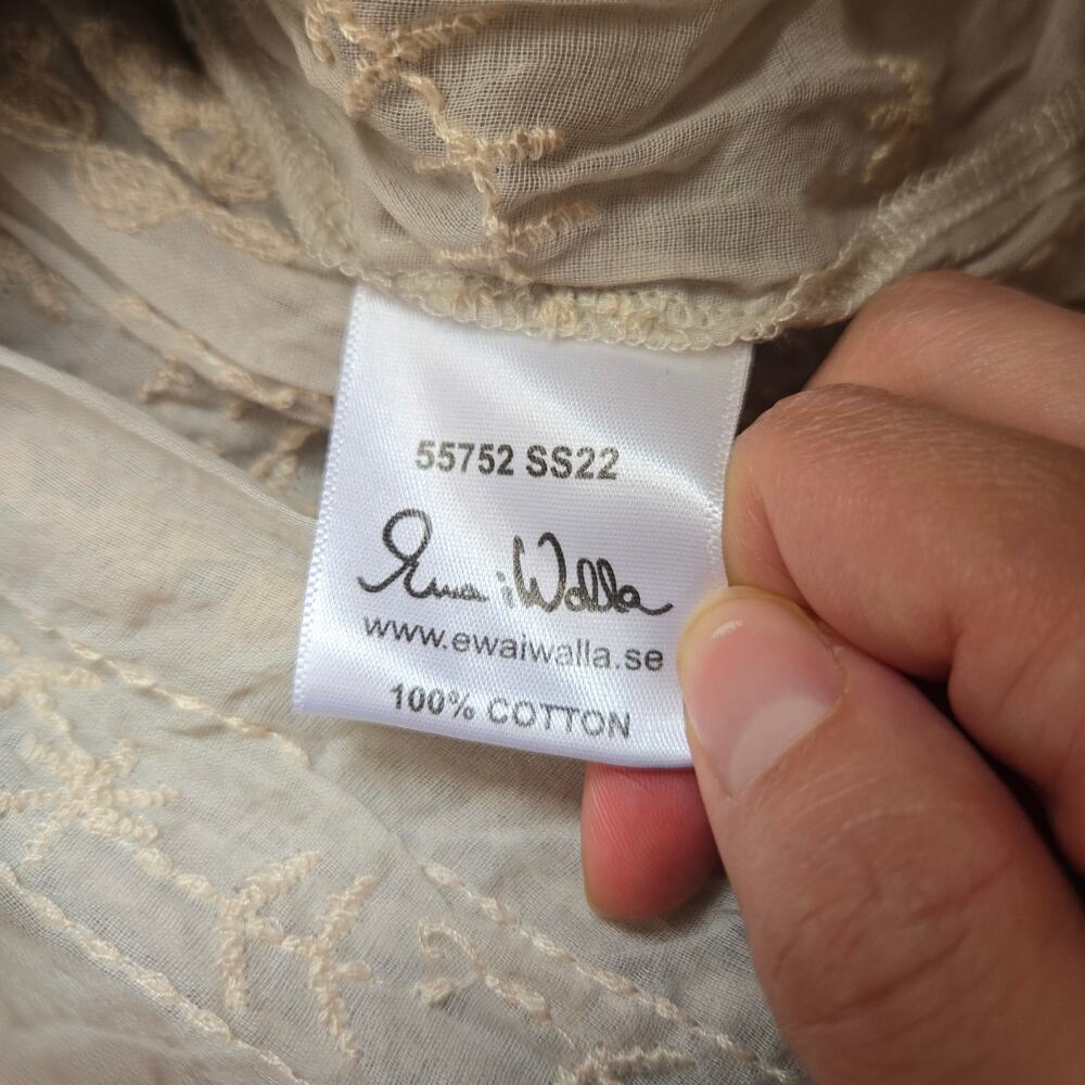 Ewa I Walla Embroidered Lace Up Layered Dress Cotton Beige - Picture 5 of 10